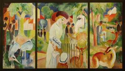 Triptych: Great Zoological Garden by August Macke